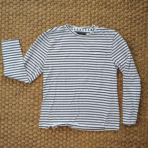 Liverpool Los Angeles Black And White Striped Long Sleeve Tee Size Small